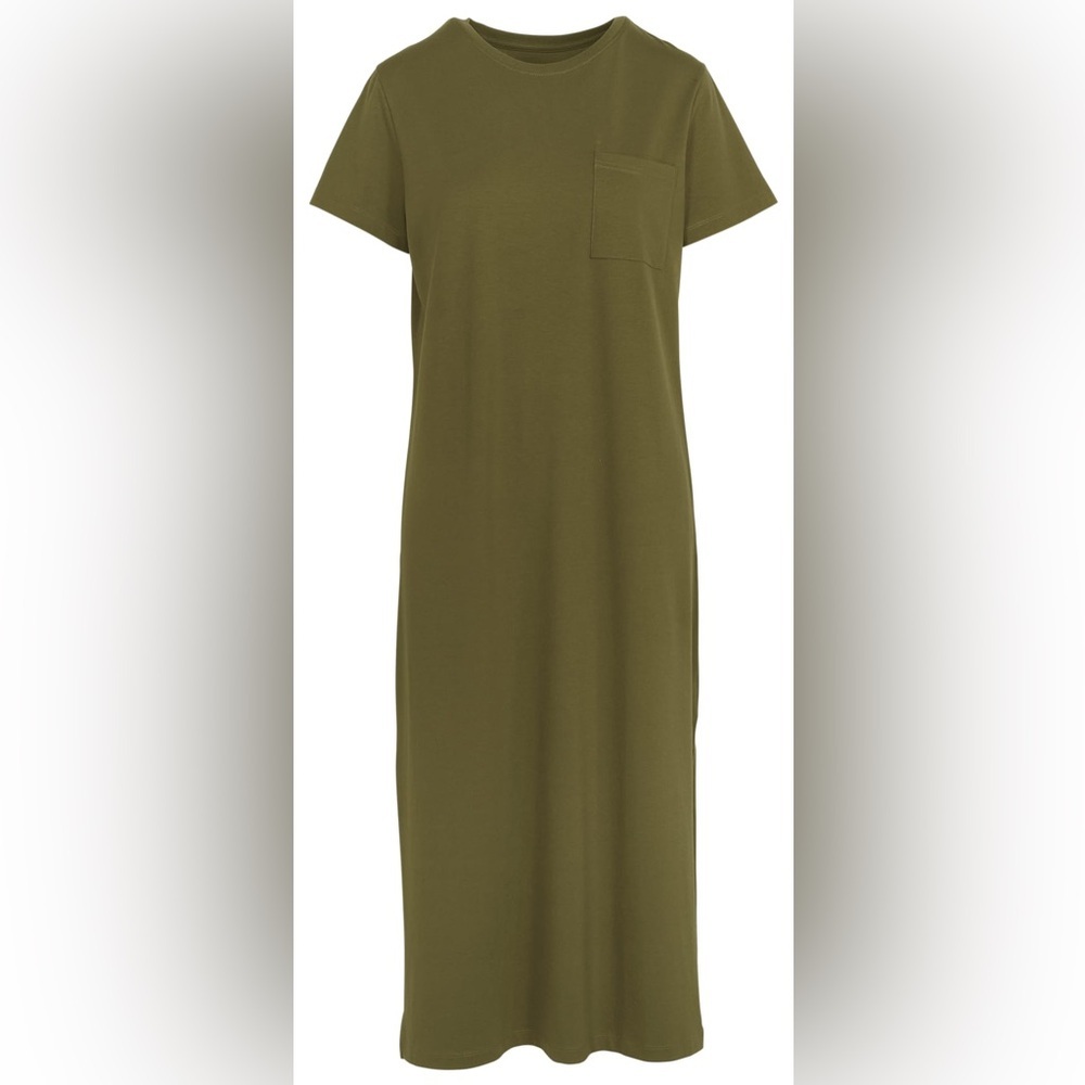 Natural Reflections Dark Olive T-Shirt Dress Size Medium